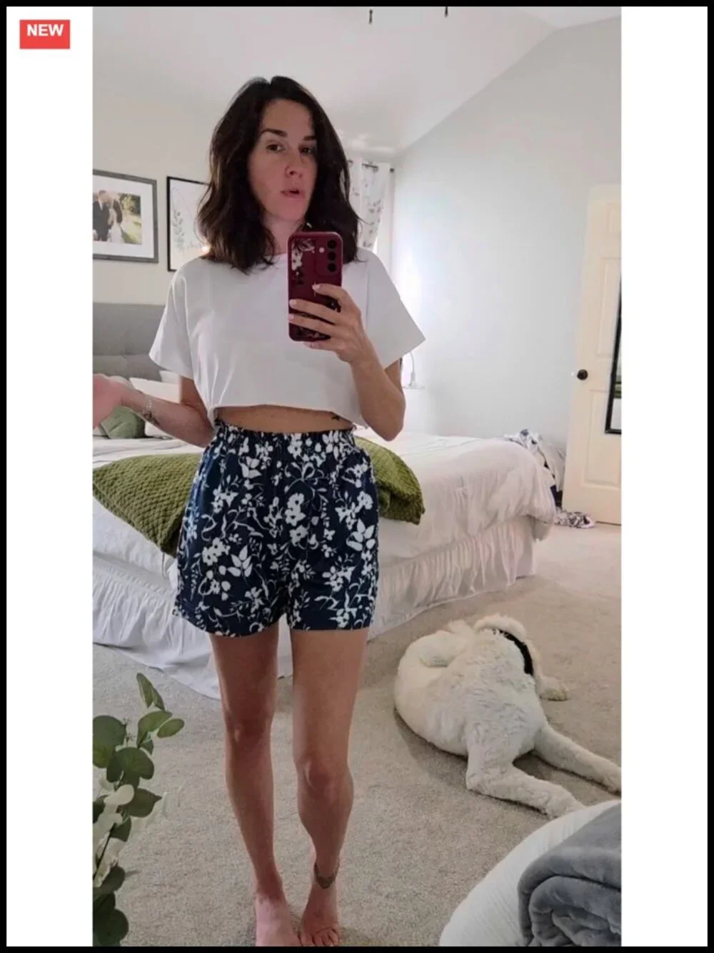 Women's High-Waisted Elastic Waist Lounge Shorts with Pockets
